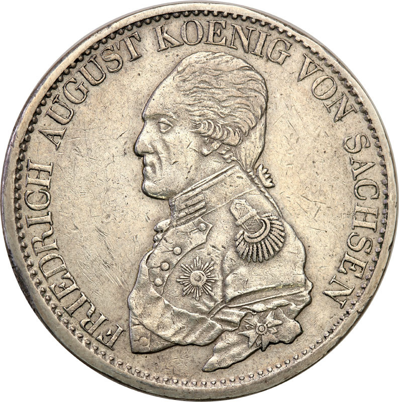 Niemcy, Saksonia. Fryderyk August I 1806-1827.Talar (Konventionstaler) 1819 IGS, Drezno